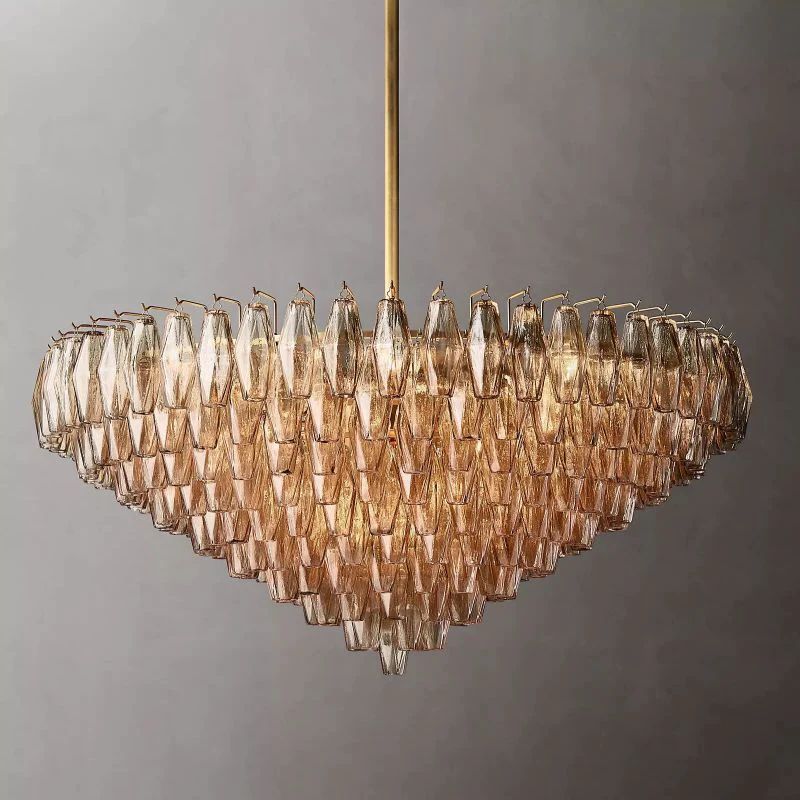 Chiara Murano Glass Tiered Round Chandelier 47"