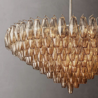 Chiara Murano Glass Tiered Round Chandelier 47"