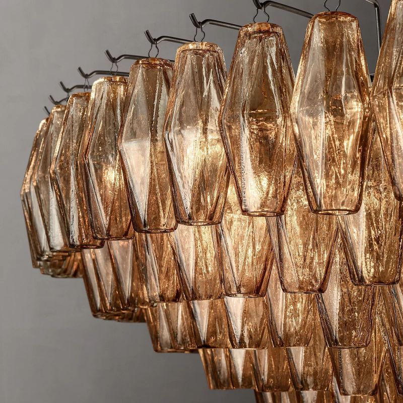 Chiara Murano Glass Tiered Round Chandelier 62"