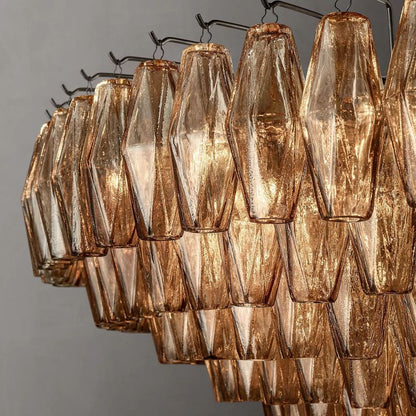 Chiara Murano Glass Tiered Round Chandelier 62"