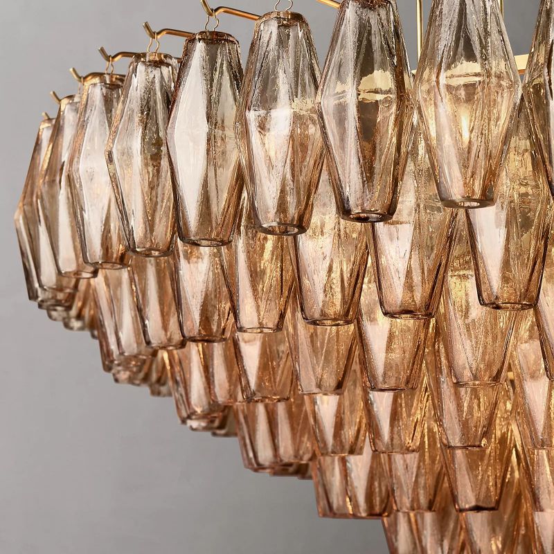 Chiara Murano Glass Tiered Round Chandelier 47"