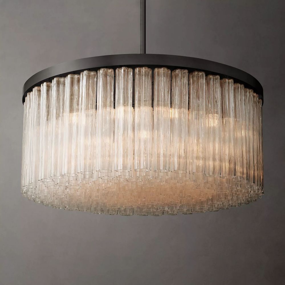 Cielo Lustred Glass Round Chandelier 48"