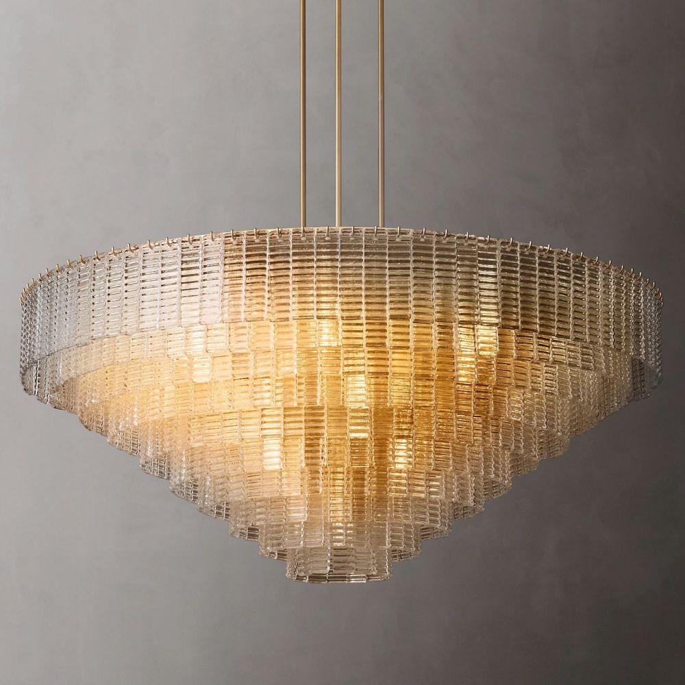 Sirene Draped Glass Round Chandelier 65"