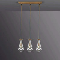 Rain Aura Glass Rectangular Chandelier 22"