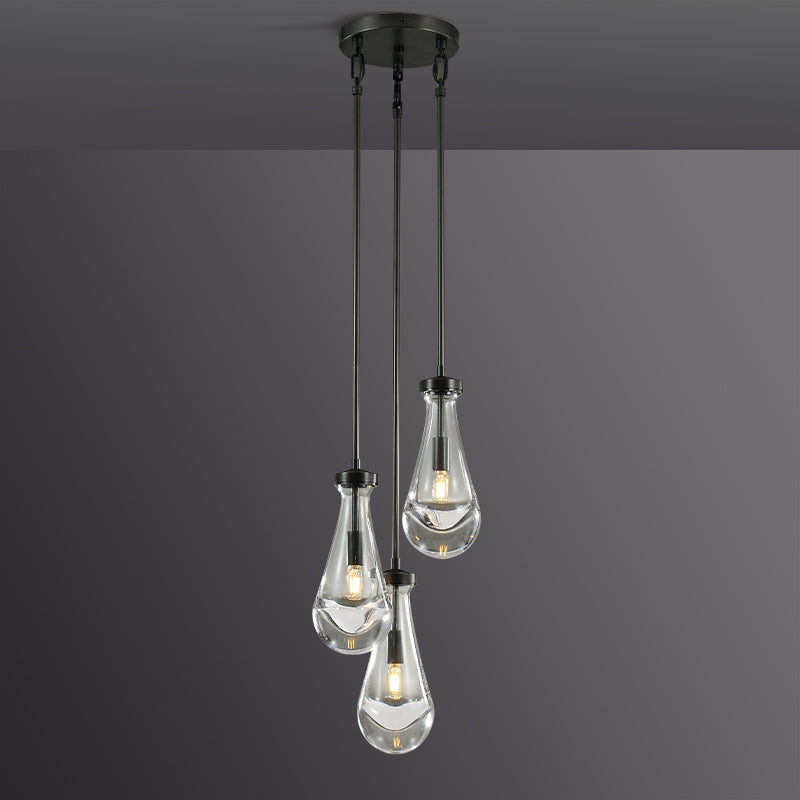 Rain Aura Glass Round Chandelier 8"