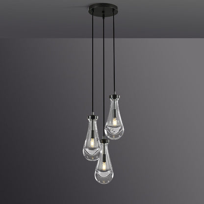 Rain Aura Glass Round Chandelier 8"