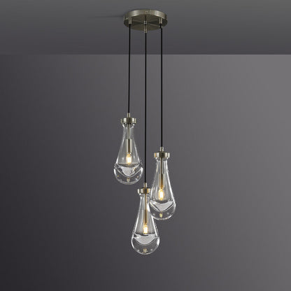 Rain Aura Glass Round Chandelier 8"