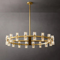 Arcachon Hexagon Crystal Round Chandelier 36"