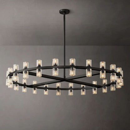 Arcachon Hexagon Crystal Round Chandelier 48"