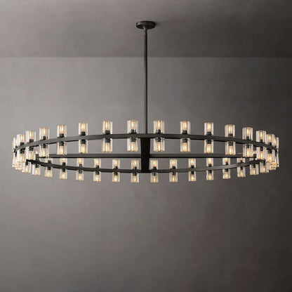 Arcachon Hexagon Crystal Round Chandelier 60"