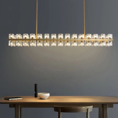 Arcachon Gear Crystal Rectangular Chandelier 54"