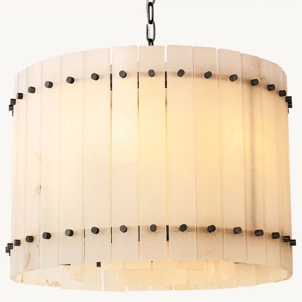 San Marco Vintage Alabaster Round Chandelier 22"