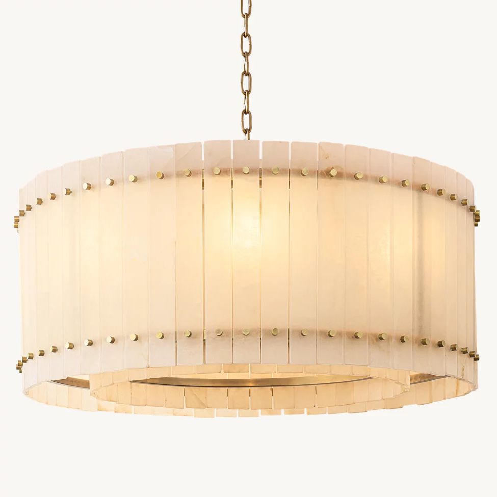 San Marco Vintage Alabaster Round Chandelier 37"