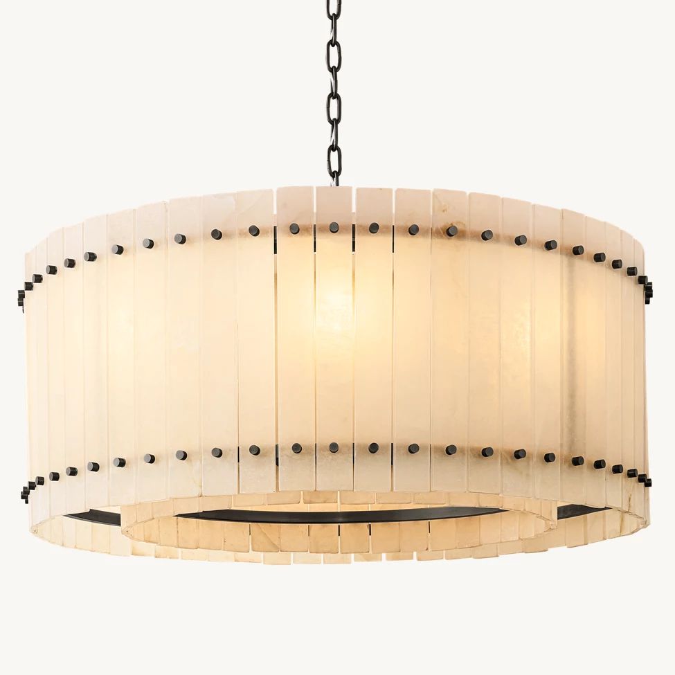 San Marco Vintage Alabaster Round Chandelier 37"