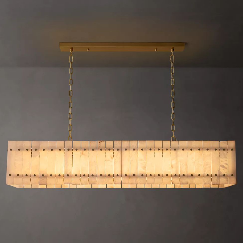 San Marco Vintage Alabaster Linear Chandelier 54"