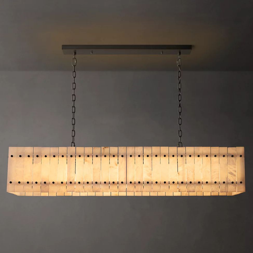 San Marco Vintage Alabaster Linear Chandelier 54"