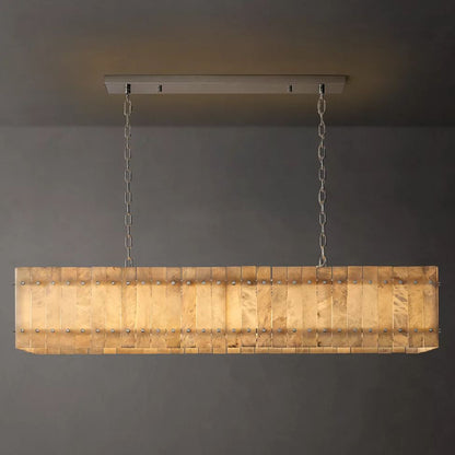 San Marco Vintage Alabaster Linear Chandelier 54"