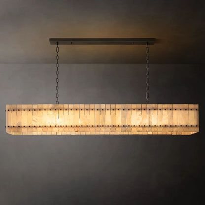 San Marco Vintage Alabaster Linear Chandelier 72"