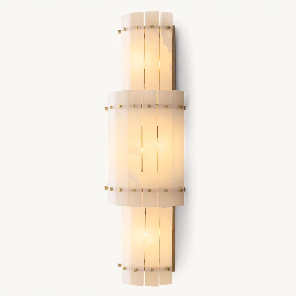San Marco Vintage Alabaster Round Wall Sconce