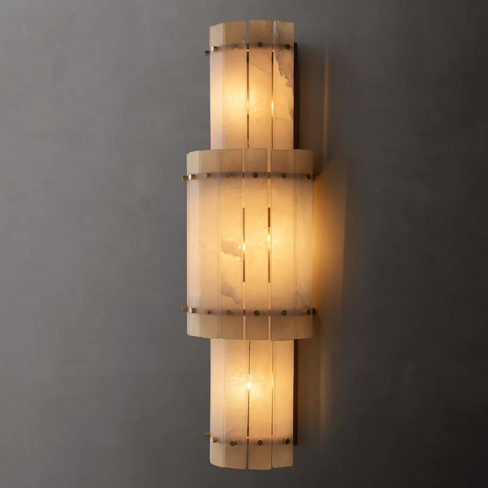 San Marco Vintage Alabaster Round Wall Sconce