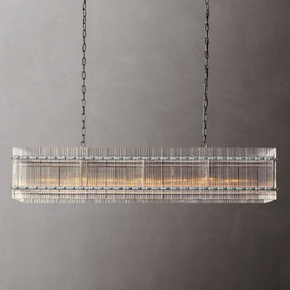 San Marco Vintage Glass Rectangle Chandelier 54"