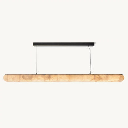 Rivage Lisse Veined Alabaster Linear Chandelier 80"