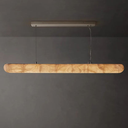Rivage Lisse Veined Alabaster Linear Chandelier 80"