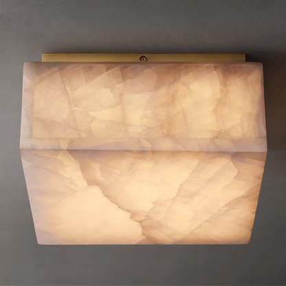 Rivage Veined Alabaster Square Flush Mount