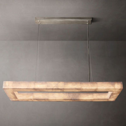Rivage Veined Alabaster Rectangular Chandelier 54"