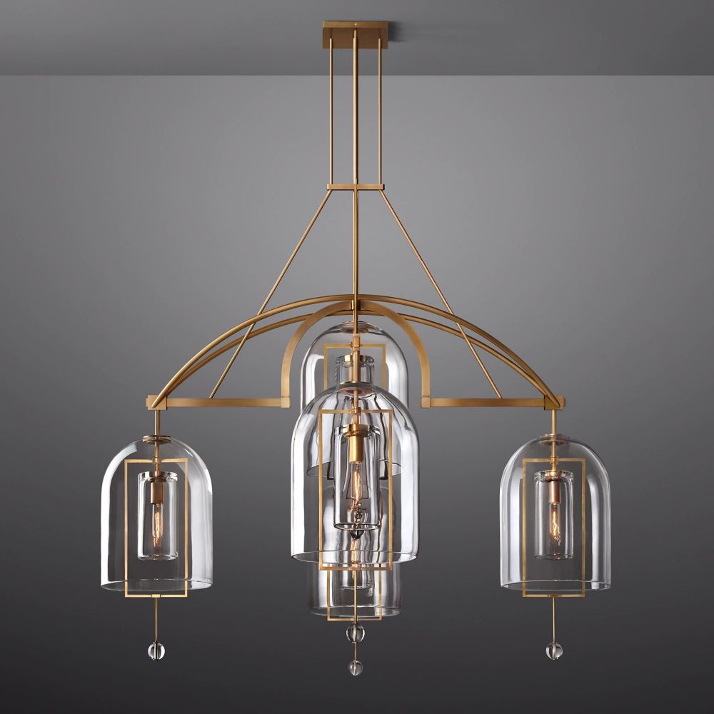 Fulcrum Blown Glass Round Chandelier 60"
