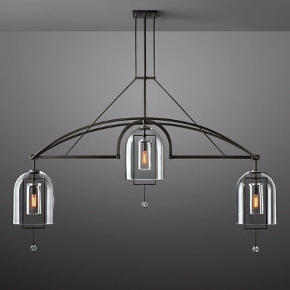 Fulcrum Blown Glass Linear Chandelier 85"