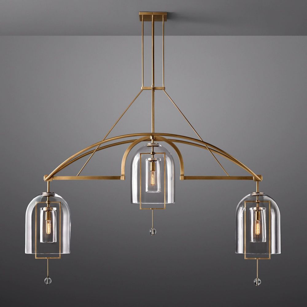 Fulcrum Blown Glass Linear Chandelier 73"