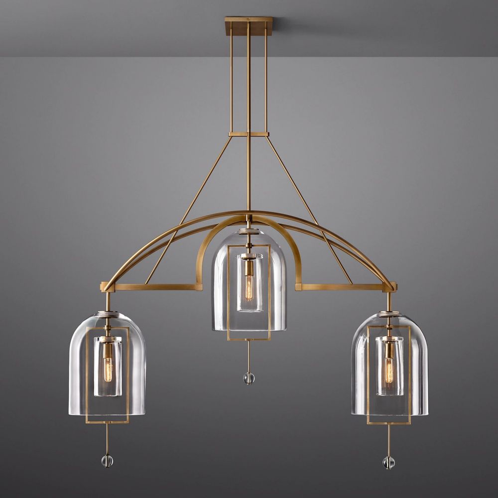 Fulcrum Blown Glass Linear Chandelier 48"