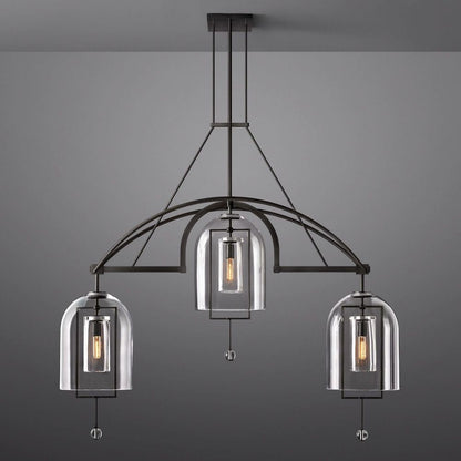 Fulcrum Blown Glass Linear Chandelier 61"