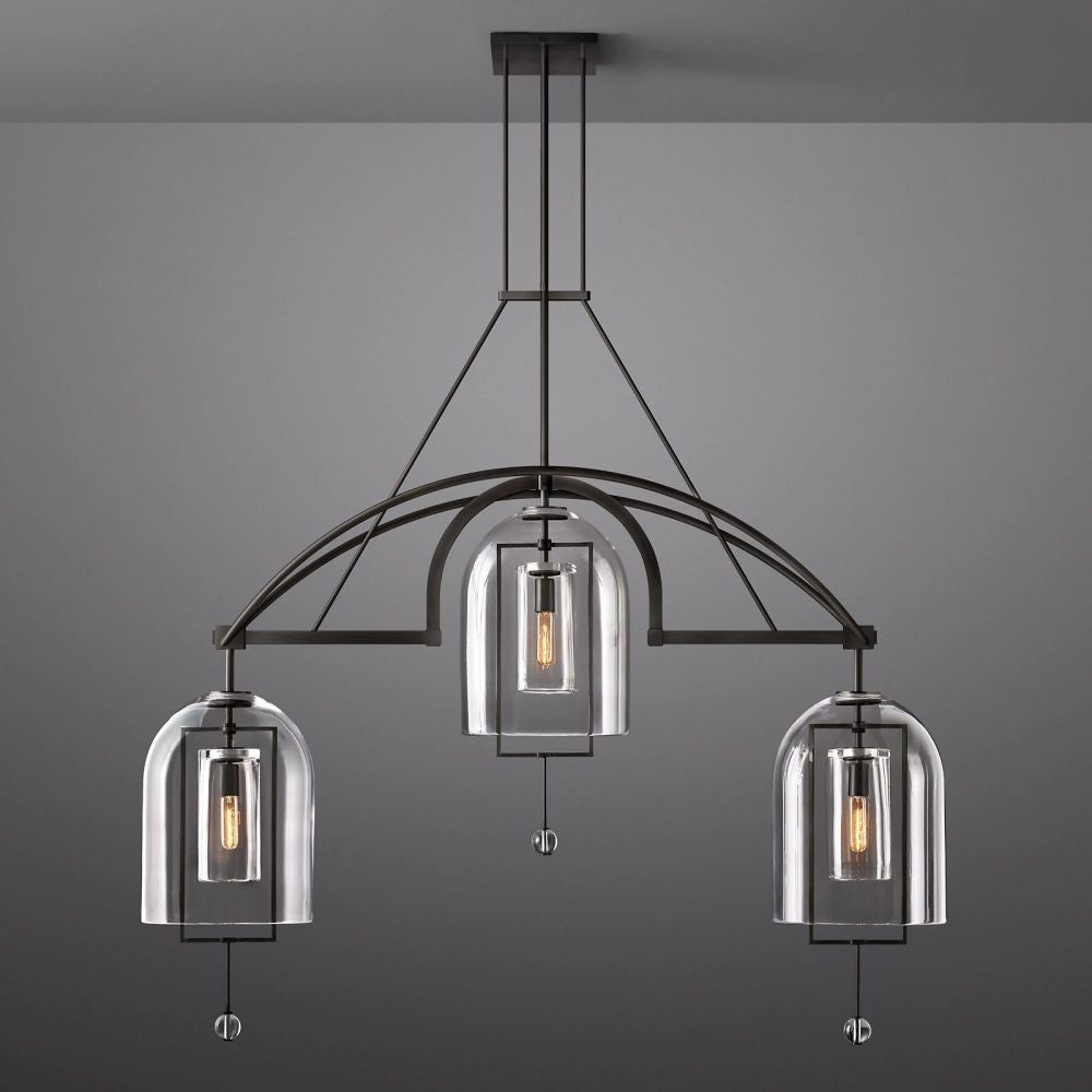 Fulcrum Blown Glass Linear Chandelier 48"