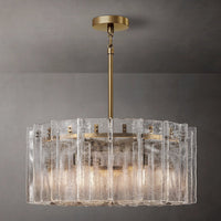 Lattice Module Glass Round Chandelier 37"