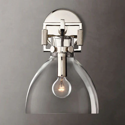 Machinist Glass Cloche Wall Sconce