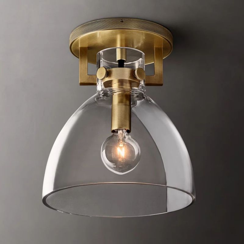 Machinist Glass Cloche Flush Mount