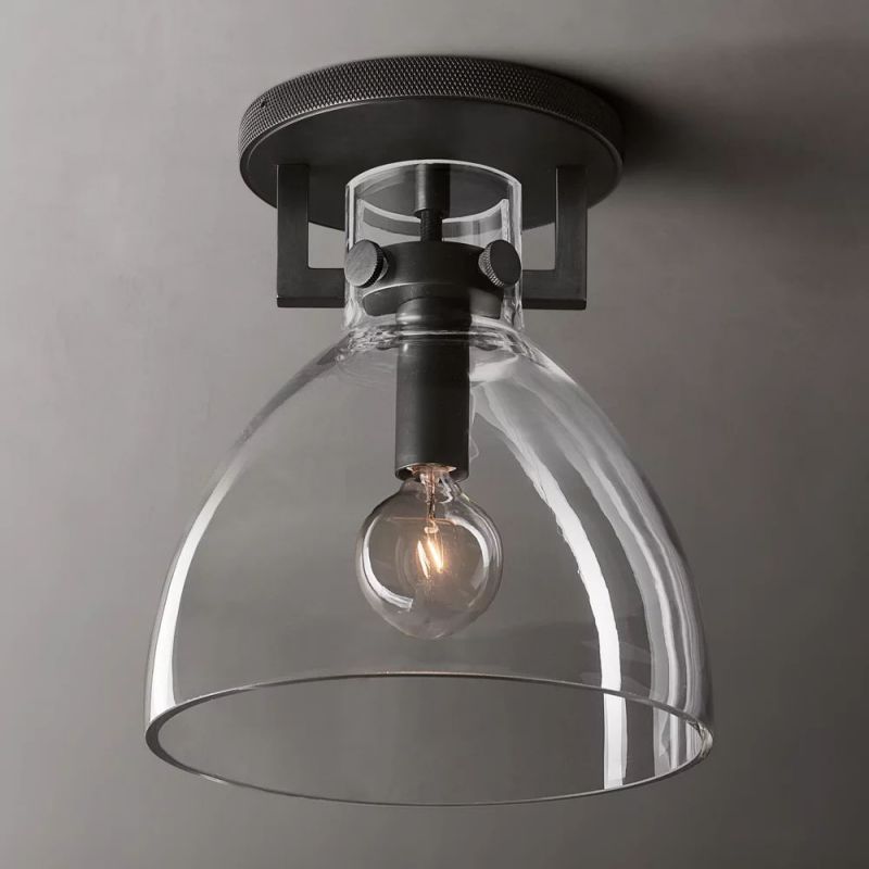 Machinist Glass Cloche Flush Mount
