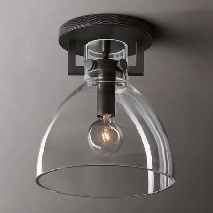 Machinist Glass Cloche Flush Mount