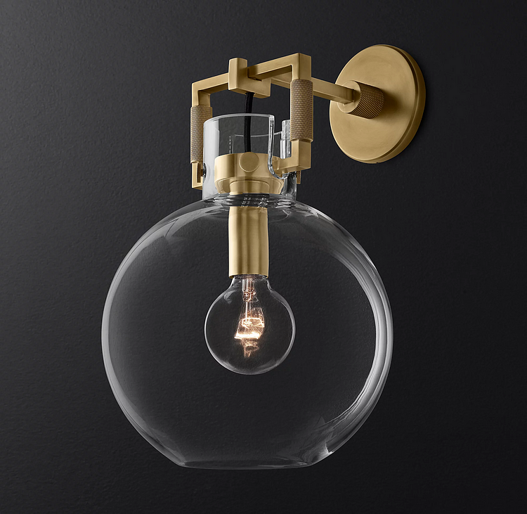 Machinist Glass Globe Wall Sconce