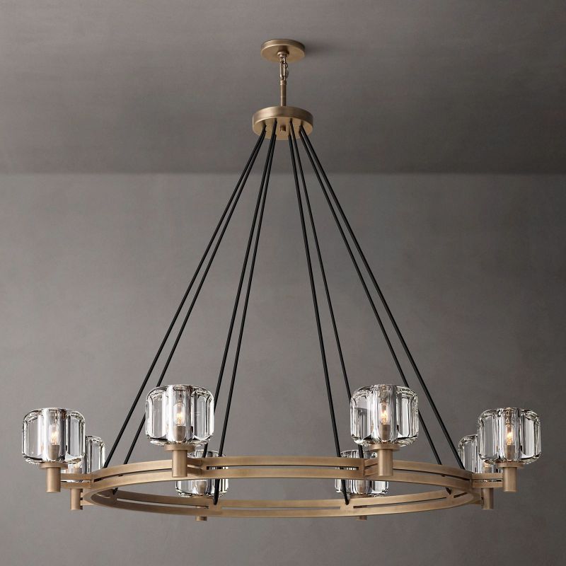 Demaret Sculpted Crystal Round Chandelier 48"