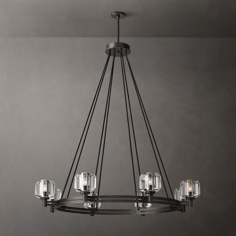 Demaret Sculpted Crystal Round Chandelier 48"