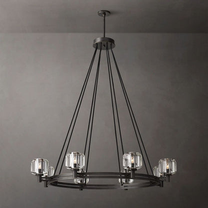 Demaret Sculpted Crystal Round Chandelier 48"