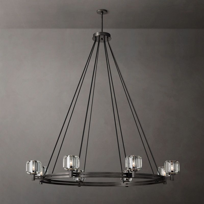 Demaret Sculpted Crystal Round Chandelier 60"