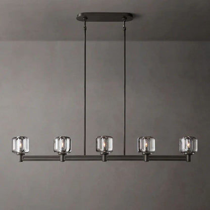 Demaret Sculpted Crystal Linear Chandelier 54"