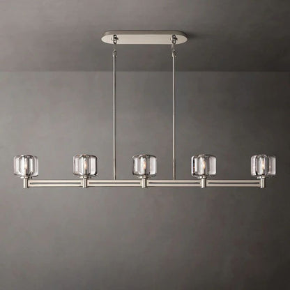 Demaret Sculpted Crystal Linear Chandelier 54"
