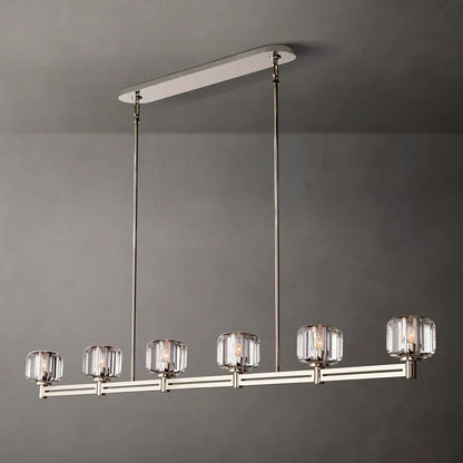 Demaret Sculpted Crystal Linear Chandelier 72"