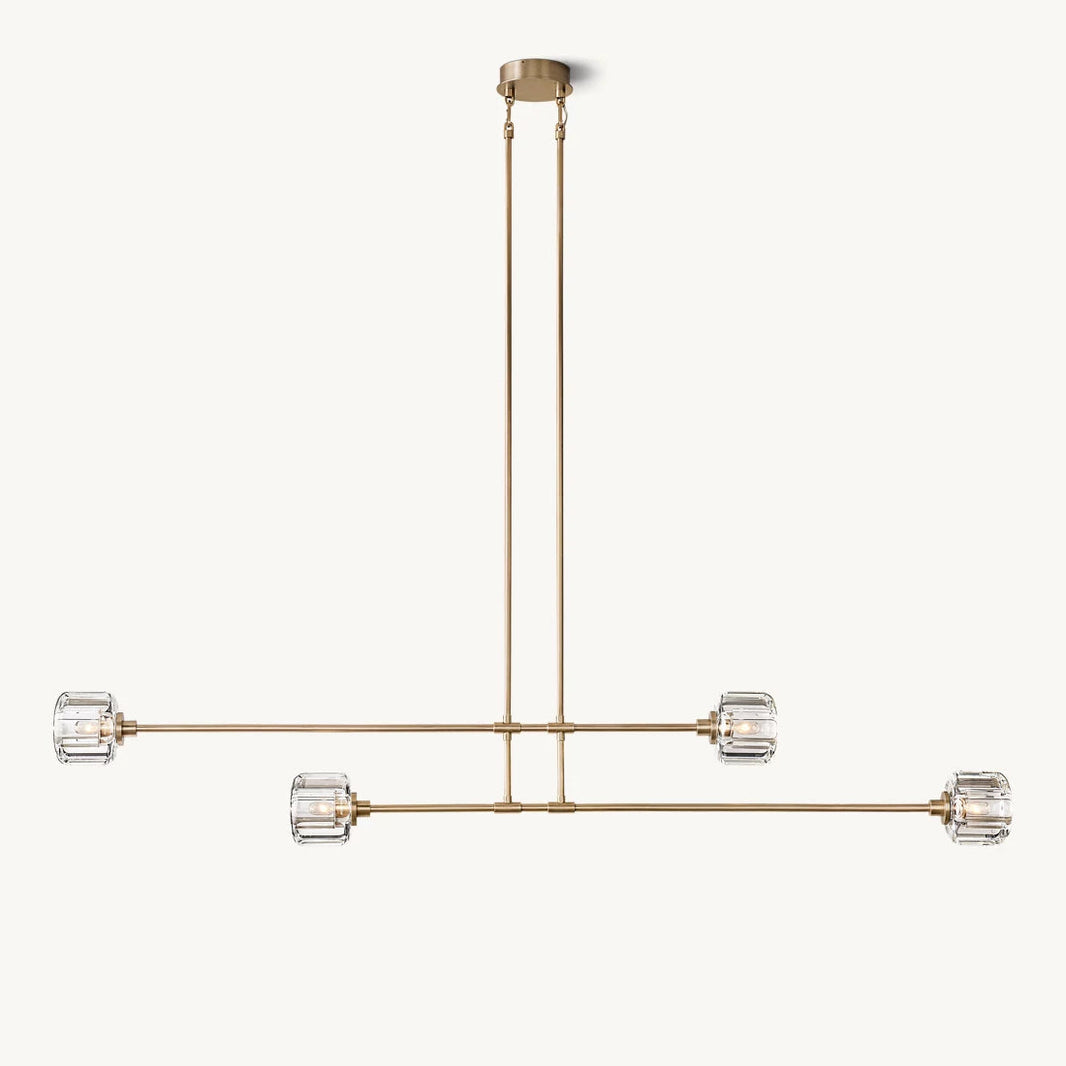 Demaret Sculpted Crystal Mobile Linear Chandelier 54"
