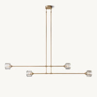 Demaret Sculpted Crystal Mobile Linear Chandelier 72"